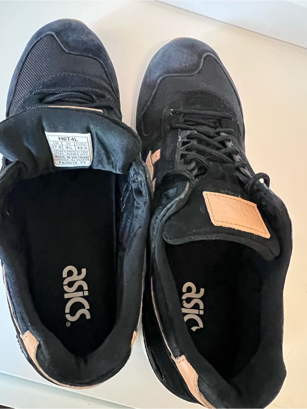 ASICS Gel Respector Veg-Tan Pack Black Tan Sneakers Men’s 9.5 H6T4L - Picture 9 of 11